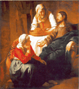 'Christ in the Home of Mary & Martha' painted c.1655 by Jan Vermeer (1632-1675) (National Gallery of Scotland, Edinburgh)