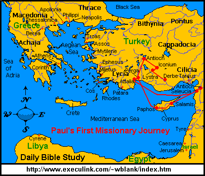 Barnabas and Paul's Missionary Journey